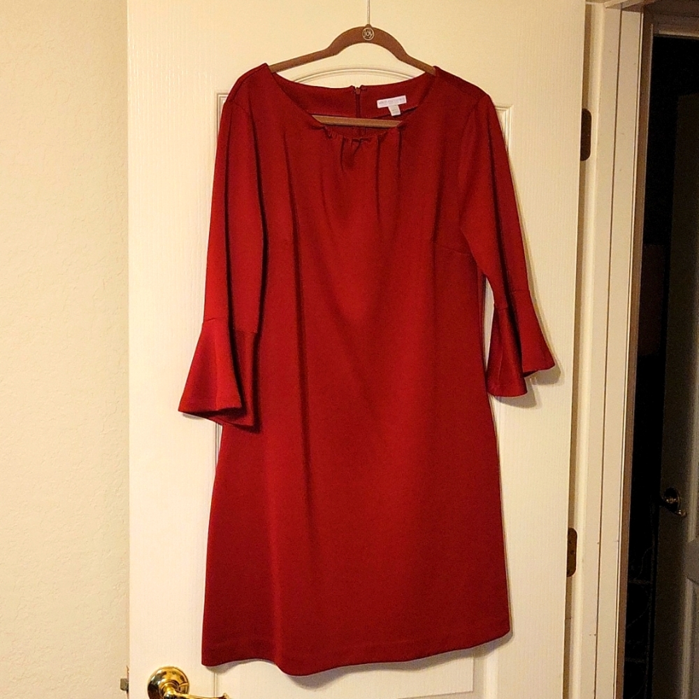 New York & Company stretch true red dress